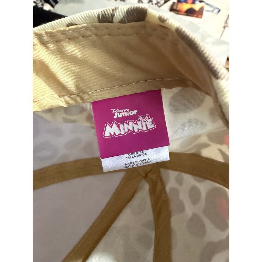 Disney Junior Minnie Mouse Leopard Print Baseball Cap Corduroy Brim Adjustable - Picture 4 of 4